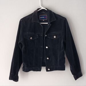 Vintage Istante Rock Versace Diffusion Brushed Cotton Jacket Black Italian 38